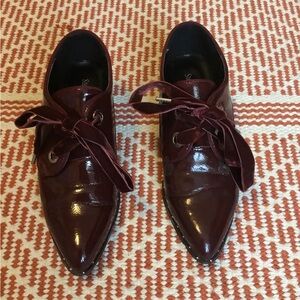 Stevie Hender Burgundy Flats with Velvet Laces